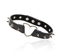 Master Series Spiked Heart Choker Black Adjustable Bondage Kink Neck Collar