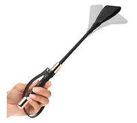 MASTER SERIES Stallion Riding Crop 12" for Men, Women & Couples. Sturdy Crop, Vegan Leather, Textured Handle for Better Grip, Looped End for Easy Storage. BDSM Toy for Kinky Play. 1 Piece, Black.