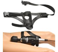 MASTER SERIES Thunder Strap Wand Thigh Harness for Women & Couples. Hands-Free Pleasure Compatible with Wands & Dildos Made with Vegan Leather. Adjustable and Great for Couples. 1 Piece, Black.