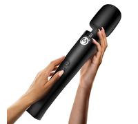 MASTER SERIES Thunderstick Pro Wand Massager for Beginners, Men, Women, & Couples. Super Powerful Vibes and Flexible Silicone Head. Designed for International Travel. Rechargeable. 6 Pieces, Black.