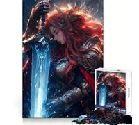 Master Sword Maiden 1000 Pieces Jigsaws Adults Puzzles Gifts Creative Play Nice Thick Real Challenge Great Gift (38x52cm)