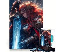 Master Sword Maiden Jigsaw Puzzles for Teenagers 1000 Piece Brain Exercise DIY Fun Family Game Art Display (38x26cm)