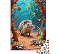 Master The Art of Puzzle Solving with African Pygmy Hedgehog - 1000 Piece Wooden Jigsaw for Adults - Stimulate Your Mind in Fun Ways