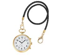 Master Time MTGA-10939-12M Radio Quartz Talking Unisex Watch Analogue with Leather Strap, gold, Classic