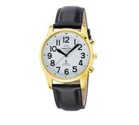 Master Time MTGA-10940-12L Radio-Controlled Quartz Talking Men's Watch Analogue with Leather Strap, Strap.
