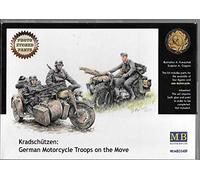 Masterbox 1:35 Scale Kradschutzen German Motorcycle Troops on The Move, 13 x 13 x 38 millimetres