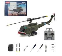 MasterBrickPlay C032 RC Helicopter, 1/48 Scale UH-1 Huey 2.4G 6CH Flybarless RC Military Aircraft Model, Helicopter Outdoor Games RC Flying Birthday Gifts - RTF