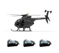 MasterBrickPlay RC Helicopter F119S MD500, 1/16 Scale 250 Class 2.4G 9CH RC Little Bird Military Helicopter Model with Flybarless Rotor Head, 6G/3D Switchable Modes, (RTF Version)