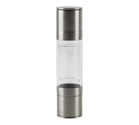 MasterChef 2-in-1 Dual Salt and Pepper Mill Grinder - Double Ended Manual Spice Grinder with Adjustable Ceramic Mechanisms, Clear Acrylic Body & Stainless Steel Finish