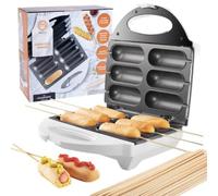 MasterChef Corn Dog Maker w 50 Skewers- Electric Nonstick Kitchen Baker & Recipe Guide- Fryer Machine Makes Hot Dogs, Cheese Mozzarella Sticks, Cake Pops, BBQ, Mini Carnival Food, Fun Christmas Gift