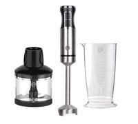 MasterChef - Immersion Blender Hand Held Stainless Steel with Chopper Attachment and Measuring Jug, Puree Blender for Making Baby Food, Soup, Sauces, etc, 400W