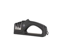 MasterChef Kitchen Knife Sharpener 3 Stage Sharpening System (Coarse/Medium/Fine) For Steel Blade Knives & Scissors With Ergonomic Soft Touch Handle & Non Slip Base, Black