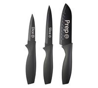 MasterChef Kitchen Knives Set of 3 for Cooking - Chef Knife, Paring Knife & Utility Knife with Professional Sharp Stainless Steel, Non Stick Coated B