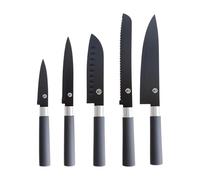 MasterChef Knife Set of 5 Kitchen Knives for Cooking (Paring, Utility, Bread, Santoku & Chef Knives), Professional Sharp Stainless Steel, Non Stick Blades & Soft Touch Handles, 5 Piece