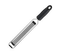 MasterChef Lemon Zester Grater Tool for Citrus Fruits, Garlic, Ginger, Nutmeg, Parmesan Cheese, Chocolate etc, Extra Fine Stainless Steel Blades with Black Easy Grip Handle & Non-Slip Rubber Foot