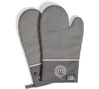 MasterChef Pot Holder Glove Oven Gloves Heat Resistant 100% Cotton Oven Gloves Perfect for Cooking, Baking, with Hanging Loop & Logo, Grey
