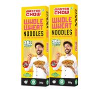 MasterChow Healthy Whole Grain Noodles, 2 Pieces, 100% Whole Wheat, No Maida, Not Fried, for 10 Meals - 600g (21.16oz)