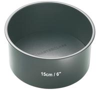 MasterClass KCMCHB48 15 cm Deep Cake Tin with PFOA Non Stick and Loose Bottom, 1 mm Carbon Steel, 6 Inch Small Round Pan , Grey