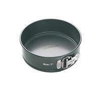 MasterClass 18 cm Springform Cake Tin with Loose Base and PTFE, PFOA and BPA Free Non Stick, Robust 1mm Thick Carbon Steel,7 Inch Round Pan, Grey