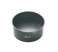 MasterClass Deep Cake Tin with PTFE, PFOA and BPA Free Non Stick and Loose Bottom, 1 mm Carbon Steel, 23 cm/9 Inch Round Pan , Grey