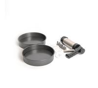 MasterClass 24pc Baking Set with 2x Non-Stick Loose Base 20cm Sandwich Pans, Icing Gun, 8x Stainless Steel Nozzles & 13x Cutters in Grey Masterclass Grey