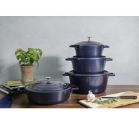 MasterClass 2pc Casserole Dish Set with Cast Aluminium 4L Shallow Casserole and 5L Casserole Dish, Metallic Blue - Blue - Aluminum - Casserole Dishes
