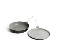 MasterClass Set of Cast Aluminium Fry Pan 28cm, Crepe Pan, 28cm - Grey
