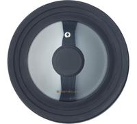 MasterClass 3in1 Lid, Saucepan Lid, Glass and Heat-Resistant Silicone, 16 cm/18 cm/20 cm, Black