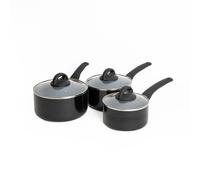 MasterClass 3pc Ceramic Non-Stick Aluminium Saucepan Set with 16cm, 18cm & 20cm Saucepans with Lids | Size: Large Masterclass Multicolor Large