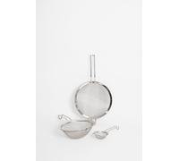 MasterClass 3pc Fine Mesh Stainless Steel Sieve Set includes 7.5cm, 18cm, & 20.5cm Sieves in Silver Masterclass Silver