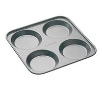 MasterClass 4 Hole Yorkshire Pudding Tray with PFOA Non Stick, Robust 1 mm Carbon Steel, 24 cm