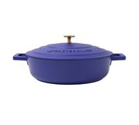 MasterClass 4L Shallow Cast Aluminium Casserole Dish with Lid, Electric Blue, 28cm - Blue - Aluminium - Casserole Dish