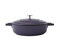 MasterClass 4L Shallow Cast Aluminium Casserole Dish with Lid, Purple, 28cm - Purple - Aluminium - Casserole Dish