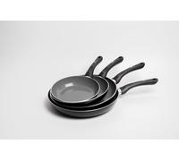 MasterClass 4pc Can-to-Pan Aluminium & Ceramic Frying Pan Set with 4x Non-Stick Frying Pans Sized 20cm, 24cm, 28cm & 30cm in Grey Masterclass Grey