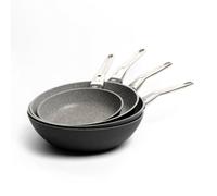 MasterClass 4Pc Non-Stick Aluminium Pan Set With 3X Heavy Duty Frying Pans, 20Cm, 26Cm & 28Cm & 29.5Cm Induction-Safe Wok