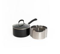 MasterClass 4pc Saucepan Bundle including Heavy Duty Non-Stick 20cm Saucepan with Lid & 3x Stainless Steel Saucepan Divider Baskets | Size: Large Masterclass Multicolor Large