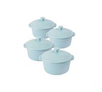 MasterClass 4pc Sky Blue Mini Cast Aluminium Casserole in Light Blue Masterclass Light Blue