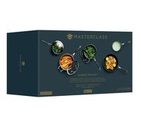 MasterClass Induction Ready Saucepan Set Including Milk Pan, Frying Pan and Saute Pan with PTFE, PFOA and BPA Free Non Stick, Dishwasher safe, 5 Pieces - Stainless Steel, Silver