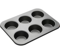 MasterClass 6 Hole Non-Stick Muffin Tin, Carbon Steel Yorkshire Pudding Tray, PFAS-Free Bakeware for Large Cupcakes and Individual Bakes, 35 x 26cm