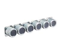 MasterClass 6 Jar Magnetic Spice Rack - Silver - Metal - Spice Tools