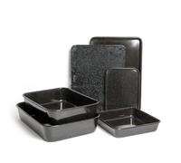 Masterclass 6 Pc Vitreous Enamel Bundle Of Roasting Pans And Baking Trays