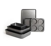 MasterClass 6pc Non-Stick Bakeware Set with 2x Baking Trays, Loaf Tin & Yorkshire Pudding Pan & 2x Roasting Pans in Grey Masterclass Grey