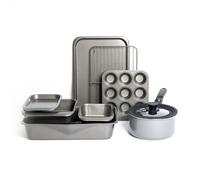 MasterClass 7pc Smart Space Stacking Non-Stick Cake Baking set in Grey Masterclass Grey