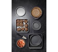 MasterClass 7pc Smart Space Stacking Non Stick Roasting, Baking & Pastry Tin Set in Black Masterclass Black