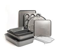 MasterClass 9 Piece Bakeware Set, Including Roasting Pans, Roasting Rack, Baking Trays & Pizza Crisper | Size: Large Masterclass Multicolor Large