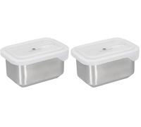 MasterClass All-in-One Stainless Steel Container with Lid and PTFE, PFOA and BPA Free Non Stick, Oven, Freezer and Microwave Safe - 750 ml, Silver (Pack of 2)