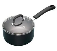 MasterClass Aluminium Enamel 18cm Non Stick Saucepan, Steel, Black