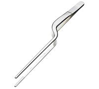 Stainless Steel 21cm Curved Plating Tongs Masterclass Metallic Silver One Size