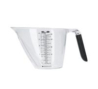 MasterClass Angled Measuring Jug 1L, Clear BPA Free Plastic Jug with Handle
