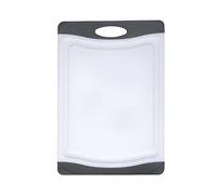 MasterClass Anti-Microbial Non-Slip Chopping Board, Rectangular Safety Cutting Board, Heavy Duty Plastic which Won’t Blunt Knives, Reversible, Dishwasher Safe Kitchen Accessory, Medium, Black/White